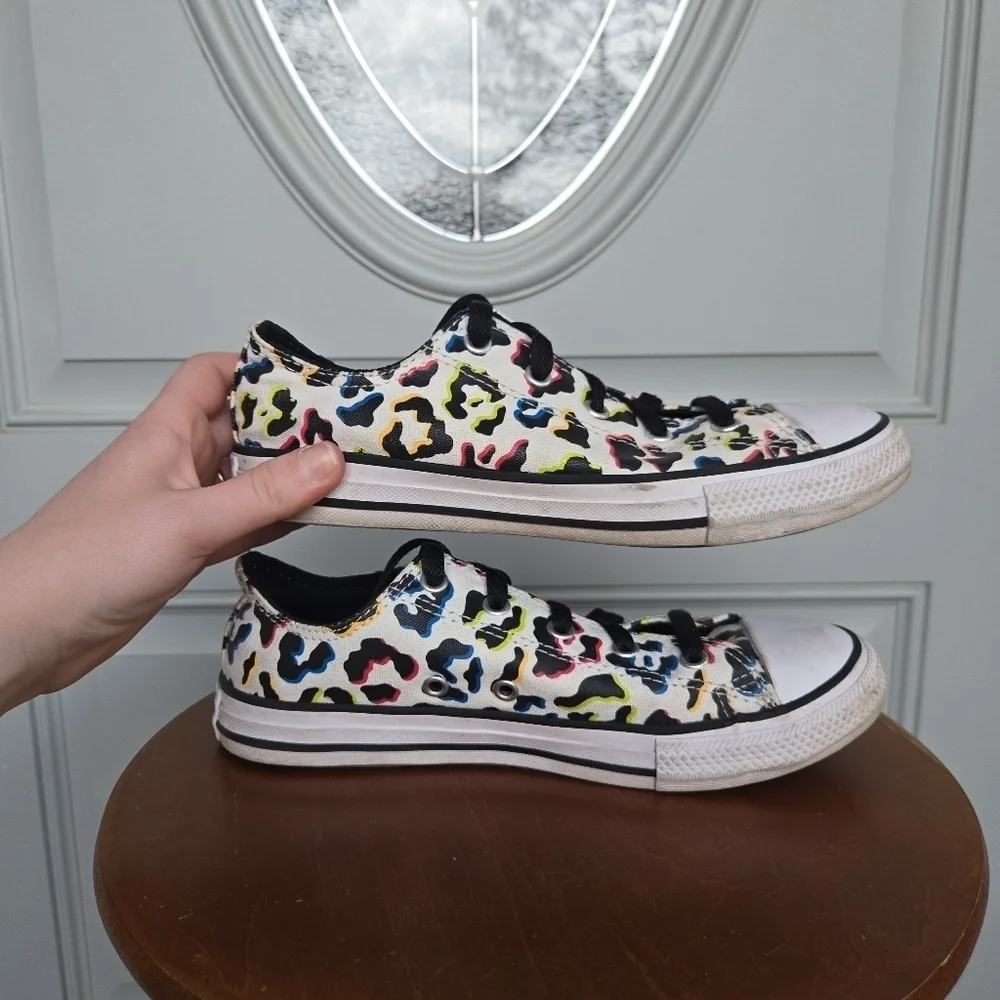 Converse Girls All Star Low Sneakers Rainbow Leopard